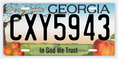 GA license plate CXY5943