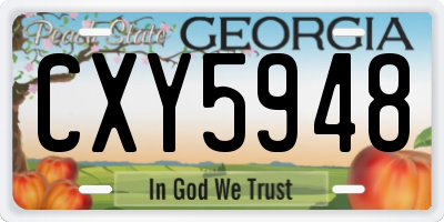 GA license plate CXY5948