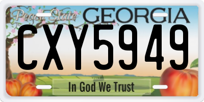 GA license plate CXY5949