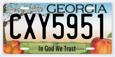 GA license plate CXY5951