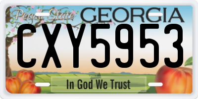 GA license plate CXY5953