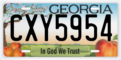 GA license plate CXY5954
