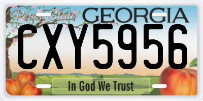 GA license plate CXY5956