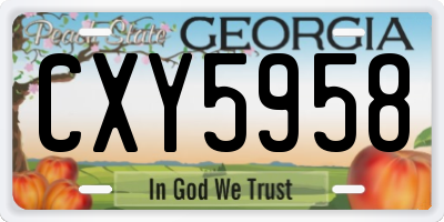 GA license plate CXY5958