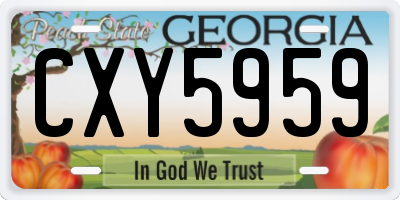 GA license plate CXY5959