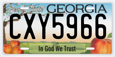 GA license plate CXY5966