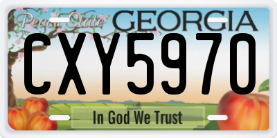 GA license plate CXY5970