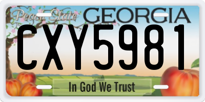 GA license plate CXY5981