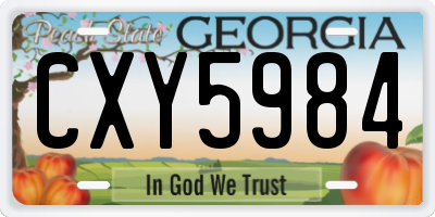 GA license plate CXY5984