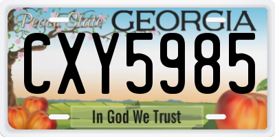 GA license plate CXY5985