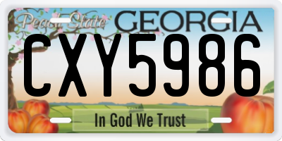 GA license plate CXY5986