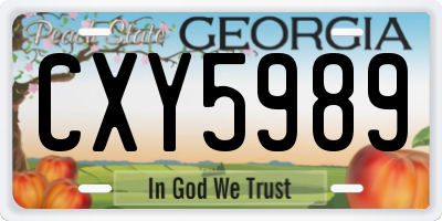 GA license plate CXY5989