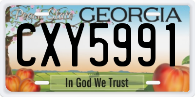 GA license plate CXY5991