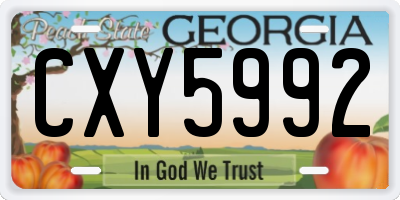 GA license plate CXY5992
