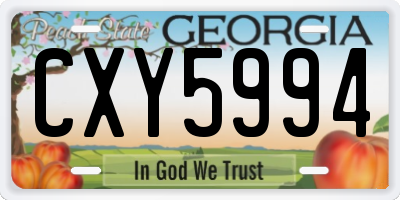 GA license plate CXY5994