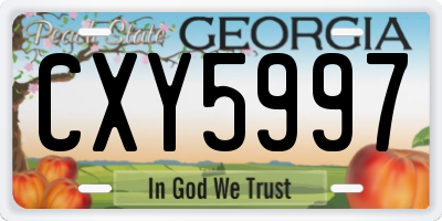 GA license plate CXY5997