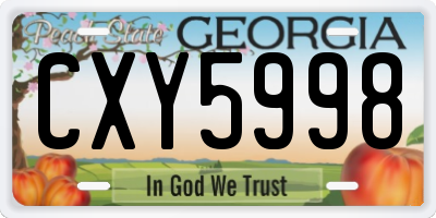 GA license plate CXY5998