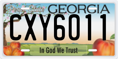 GA license plate CXY6011