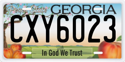 GA license plate CXY6023