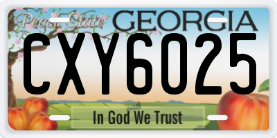 GA license plate CXY6025