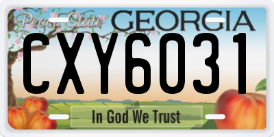 GA license plate CXY6031