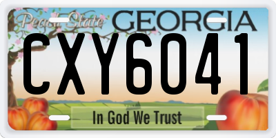 GA license plate CXY6041