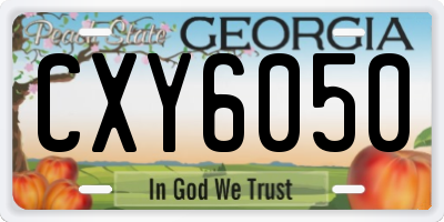 GA license plate CXY6050