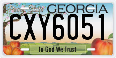 GA license plate CXY6051