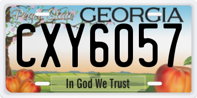 GA license plate CXY6057