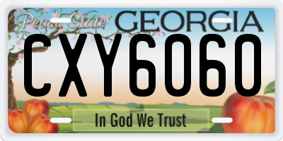 GA license plate CXY6060
