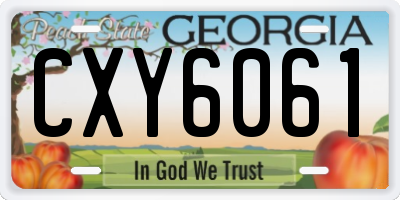 GA license plate CXY6061