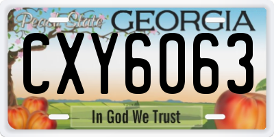 GA license plate CXY6063