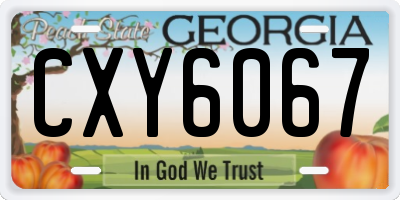 GA license plate CXY6067