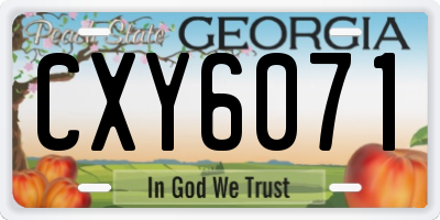 GA license plate CXY6071