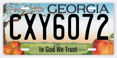 GA license plate CXY6072