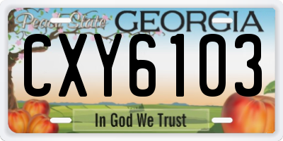 GA license plate CXY6103