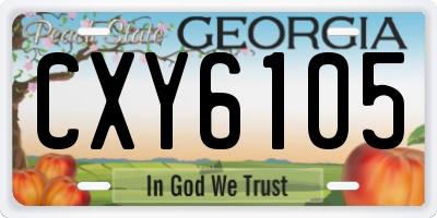 GA license plate CXY6105