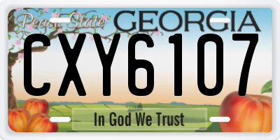GA license plate CXY6107