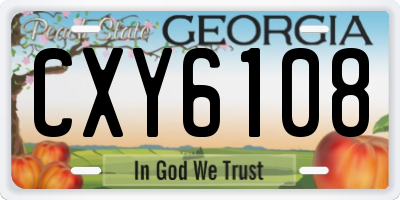 GA license plate CXY6108