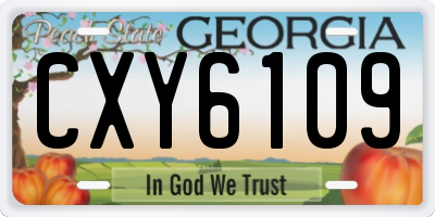 GA license plate CXY6109