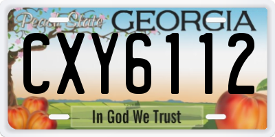 GA license plate CXY6112
