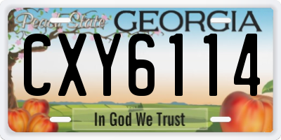 GA license plate CXY6114