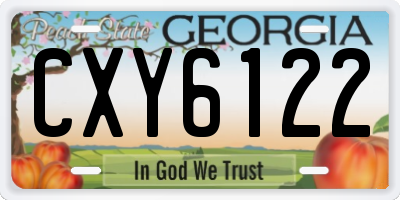 GA license plate CXY6122