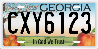 GA license plate CXY6123