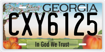 GA license plate CXY6125