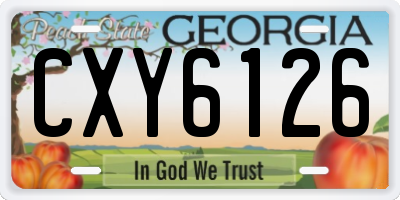 GA license plate CXY6126