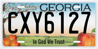GA license plate CXY6127