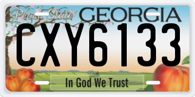GA license plate CXY6133