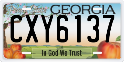 GA license plate CXY6137