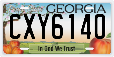GA license plate CXY6140